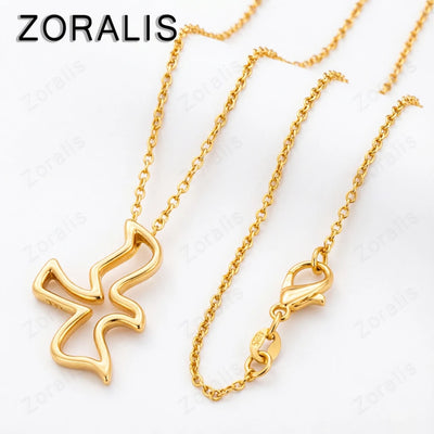 18K Gold Hollow Bird Pendant Necklace For Women Fashion Party Birthday Wedding Charm Jewelry Gifts | SAMAG