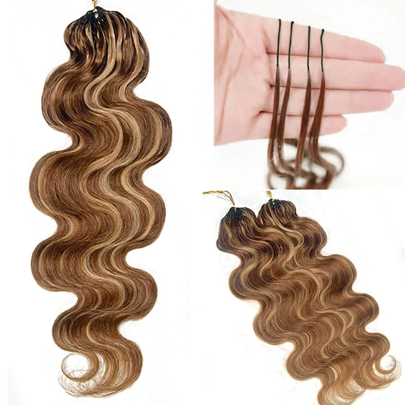 Highlight Miracle Knots Feathered Crochet Human Hair Body Wave 100% Raw Human Hair Extensions Boho Braids Crochet Human Hair