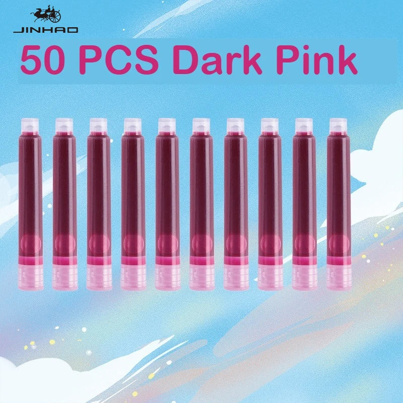 500/12 PCS JINHAO 12 Colors 3.4mm Non carbon Fountain Pen Ink Universal Sac Cartridges Refills School Office Supplies Stationery