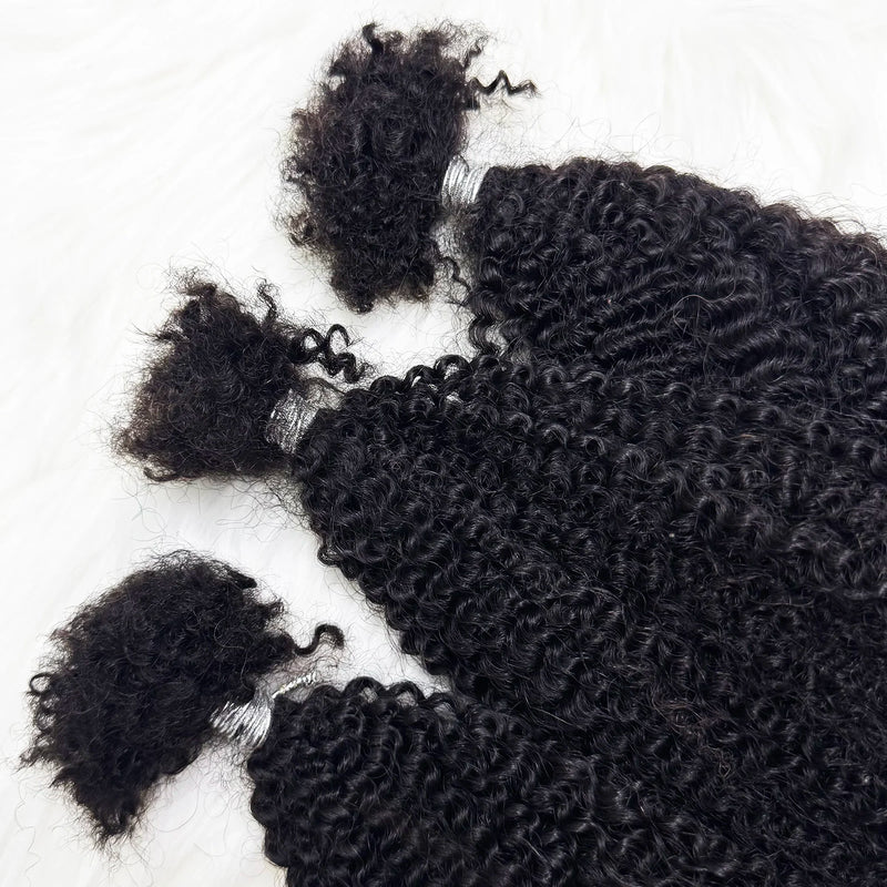 16inch Afro Kinky Bulk Human Hair for Braiding Twist Curly Hair Dreadlock Extensions for Braiding Hair Locs Extensions