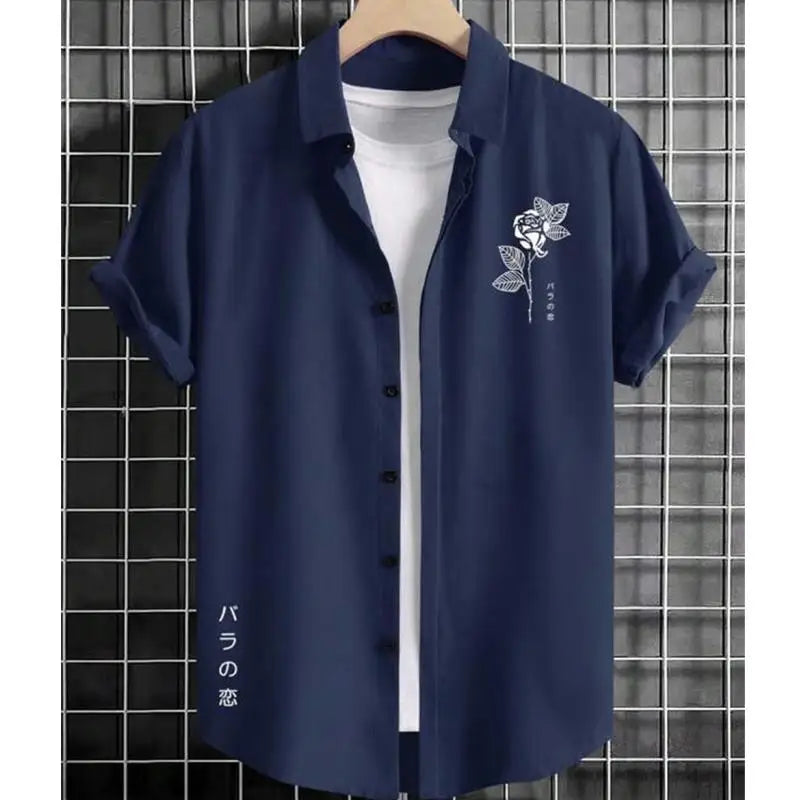Hawaiian Men'S Shirt 3d Flower&Text Printing Beach Party | SAMAG