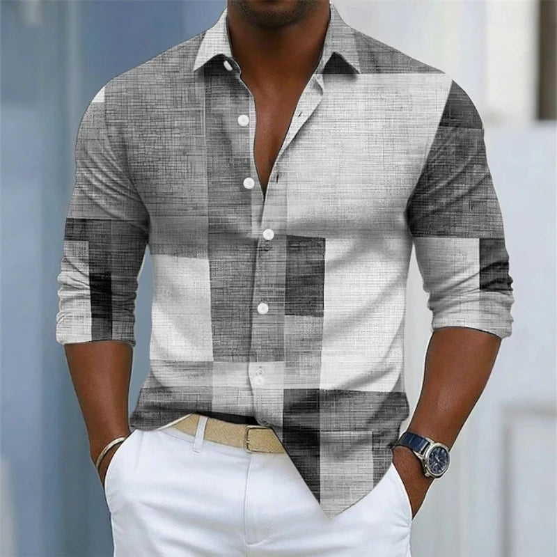 Men's short sleeved shirt, casual multi-color block | SAMAG