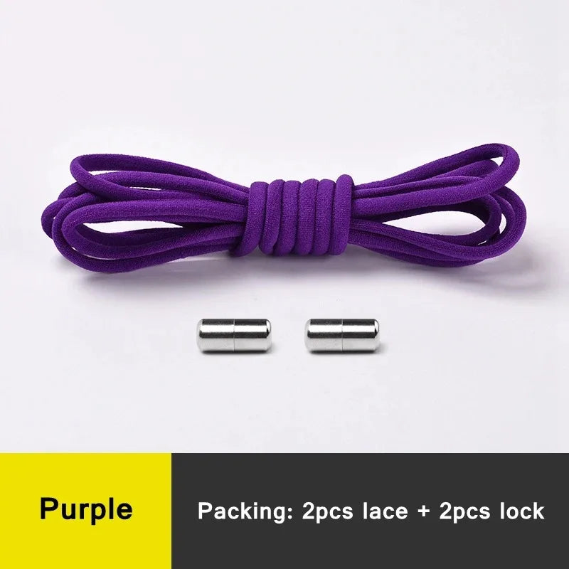 NEW Elastic Shoe Laces Sneakers Shoelace No Tie Shoelaces Metal Lock Lazy Laces for Kids and Adult One Size Fits All Shoe