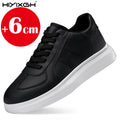 New men's leather elevator shoes 6 cm 8 cm invisible height increase white black sneakers leather height increase casual shoes