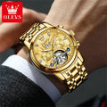 OLEVS 9910 Mens Watch Original Luxury Tourbillon Automatic Mechanical Watche Waterproof Luminous  Day-Date Watch With Box Reloj
