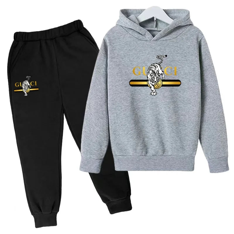 Hooded Sweatshirt + Pants - casual Sports Outfit - letter - View 10 | SAMAG