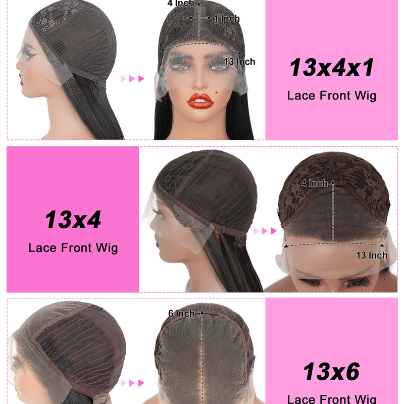 Chocolate Brown Straight Lace Front Wig Synthetic 30 Inch 200 Density 13x4 HD Transparent Full Lace Frontal Wig Pre Plucked