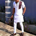 African Traditional Dress Men's Suit Long Sleeve Ethnic Style Printed Patchwork Shirt Casual Pants 2 Piece - View 6 | SAMAG