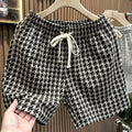 Houndstooth Casual Plaid Shorts Men Sport Loose Wide leg | SAMAG