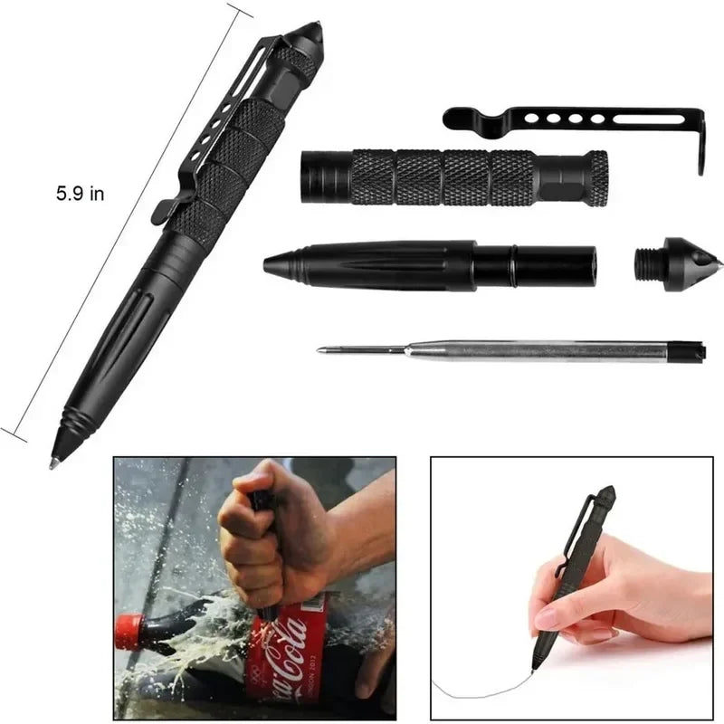Multi Functional Tactical Pen Outdoor Self-defense B2 Tungsten Steel Head Emergency Glass Breaker Protection Survival EDC Pen