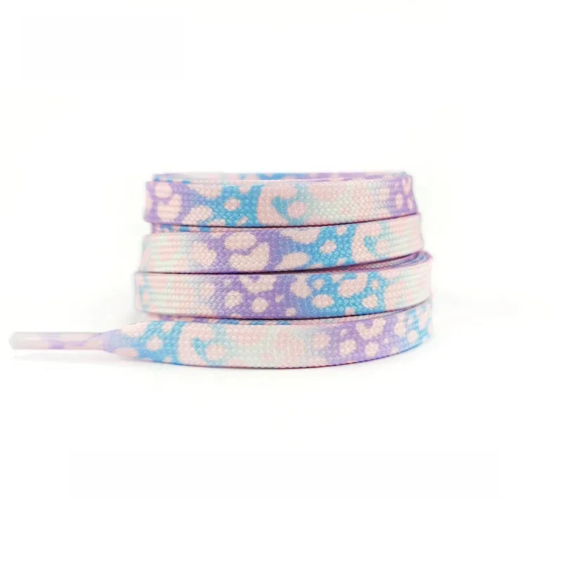 Colorful Shoelaces Leopard Print Fashion Flats Shoe Laces For Sneakers Washable Without Fading Shoes Accessories Shoestring
