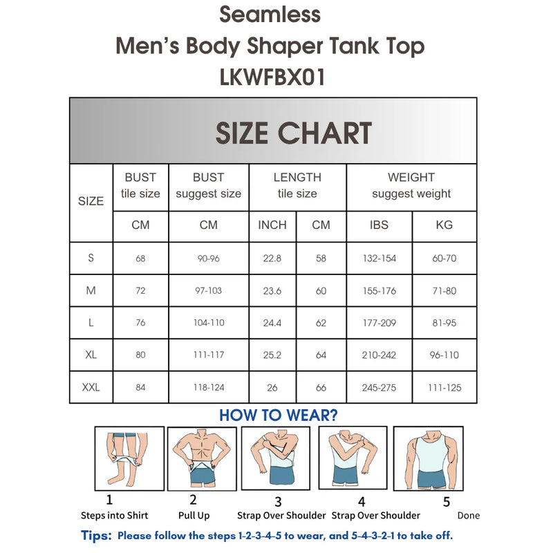 Men Slimming Compression Vest Tummy Control Belly Shaper Workout Tank Top Undershirt Waist Trainer Body Shapewear
