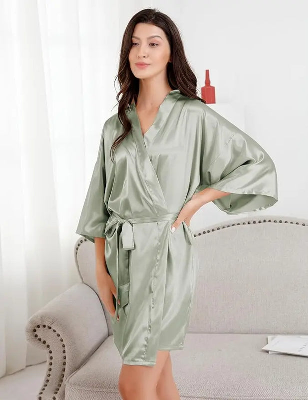 Nightgown Soft Bathrobe Short Women's Lounge Bride | SAMAG