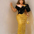 Luxury African Evening Dresses For Women Black Gold | SAMAG