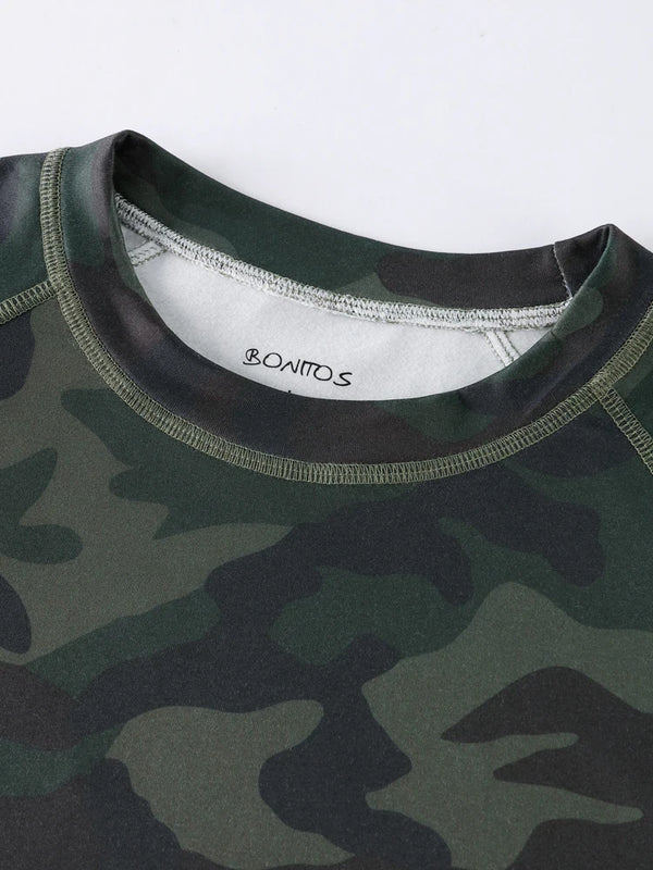 2Pieces/Set Print Long Johns Thermal Underwear Men Velvet Fabric Warm Pants Winter/Autumn Warm Suit Camouflage Men Sleepwear Set