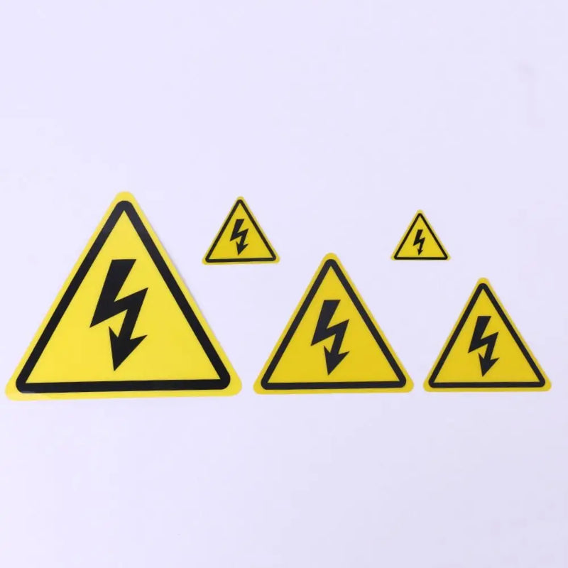 5pcs 3.6/5/8/10/15cm Warning Sticker High Quality Accessories Yellow Danger Notice Adhesive Labels Danger Forelectric Box