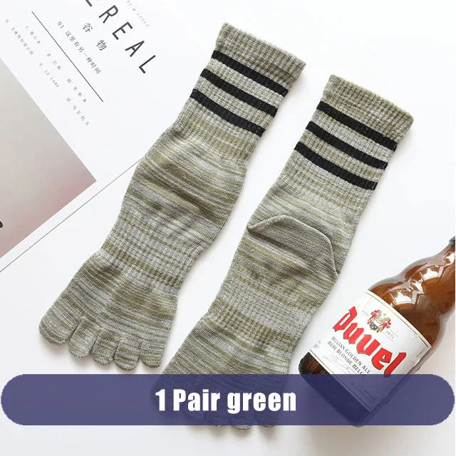 Pairs Man Toe Sport Socks Short Cotton Striped Colorful | SAMAG