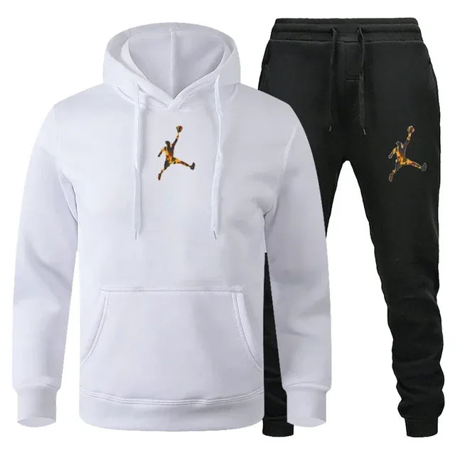 Autumn_Winter Men's jogging Fitness sportswear Set_ Fashionable long - sleeved sweatshirt + casual pants 2 - View 8 | SAMAG