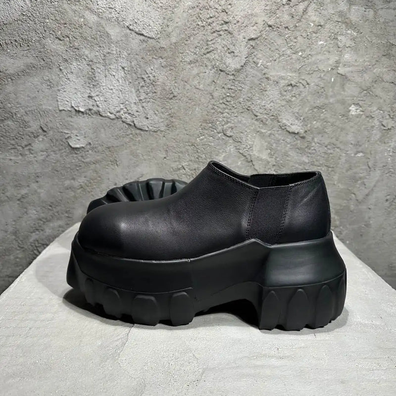 Men's Casual Shoes Oxford Genuine Leather Women Luxury High Street Autumn Flats Black Platform Loafers Designer Man Sneakers
