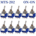 10PCS MTS-102 103 202 203 3Pins 6 Pins Mini Toggle Switch For Switching Lamp Light ON-OFF-ON /ON-ON Switch 6A 125VAC
