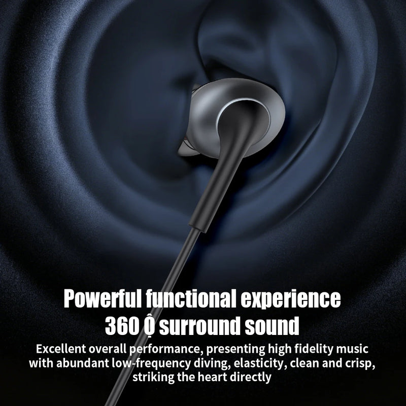 USB Type C in Ear Headphones HiFi Stereo Earphones With HD Mic Wired Earbuds For Samsung Galaxy S25 S24 S23 Wire Control Headset