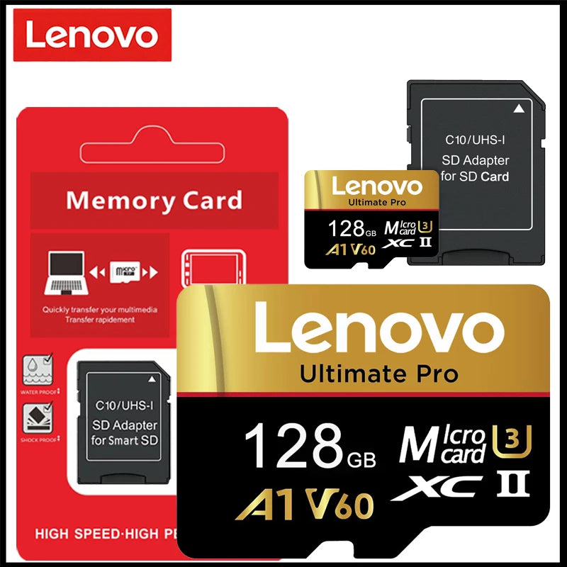 Lenovo Original Micro SD Card UHS-I I A1 V60 Memory Card for Nintendo Switch Flash Memory Cards 128GB For Insta360 DJI Drone