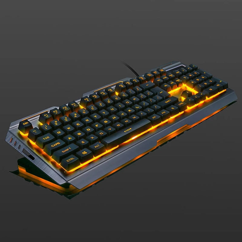 V1 USB Wired Mechanical Gaming Keyboard and Mouse Combo Ergonomic Keyboards Plating Mouse for PC Laptop Computer Gaming