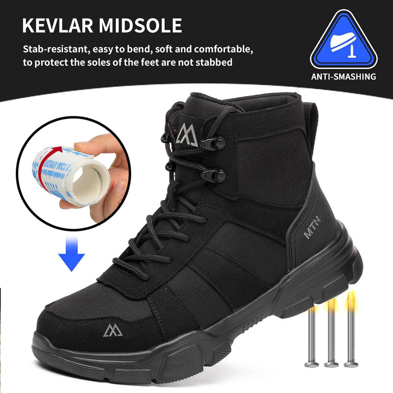 Lightweight Indestructible Steel Toe Safety Work Shoes Puncture Resistant Non Slip Tactical Work Sneakers for Men Women