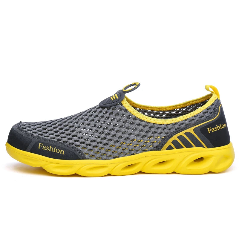 Men Casual Shoes Summer Fashion Men's Shoes Fashion Breathable Slip On Mesh Shoes Soft Comfortable Size 45