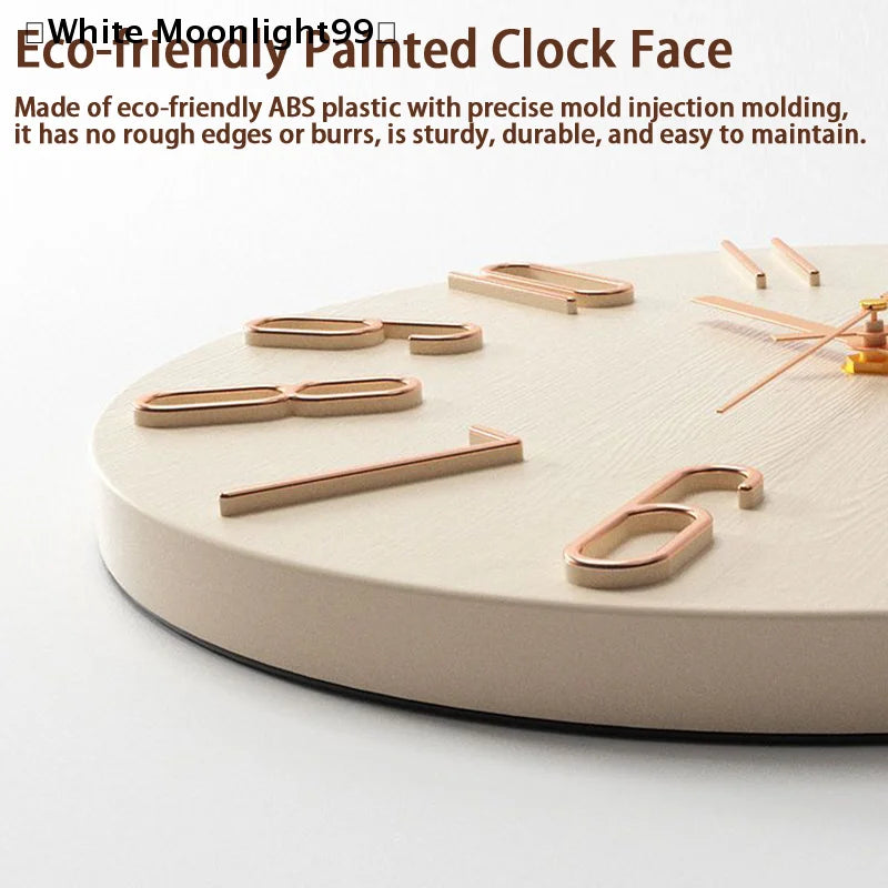 〔White〕 Living Room Wall Clock Simple Wall Mounted Household Stylish Decorative Clock 12 Inches 30cm