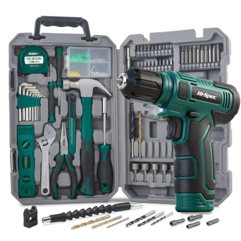Tool Set with 8V Drill Home DIY Repair and Maintenance, Cordless USB Electric Driver, Hand Kit for Women and - View 9 | SAMAG