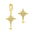 Original S925 Sterling Silver Zircon 18K Gold Lining Vintage Hoop Earrings for Women Birthday Party - Visuel 22 | SAMAG