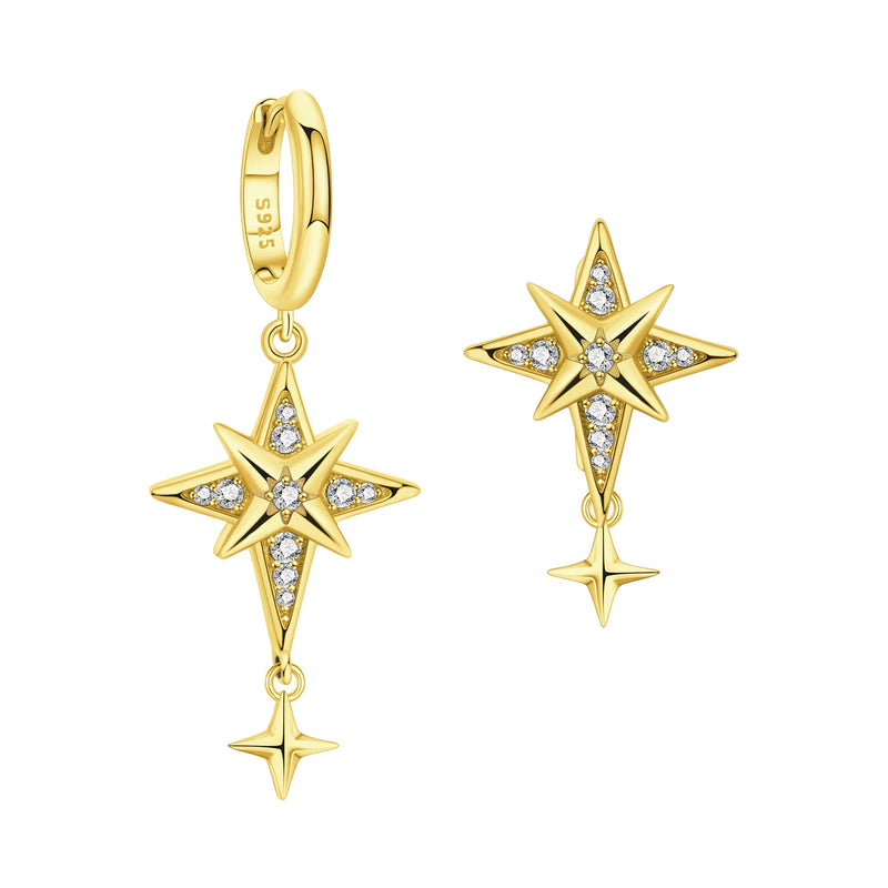 Original S925 Sterling Silver Zircon 18K Gold Lining Vintage Hoop Earrings for Women Birthday Party - Visuel 22 | SAMAG