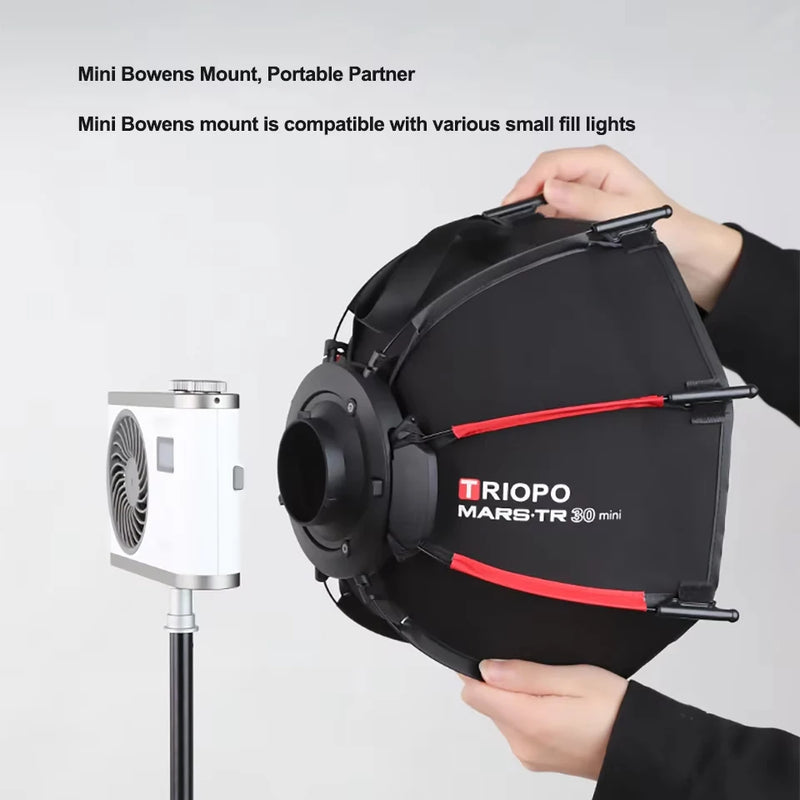TRIOPO MARS.TR 30 Mini Bowens Mount Portable Softbox Compatible with Mini Bowens Mount Video Light