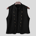INCERUN Men Vests Striped Stand Collar Sleeveless Open Stitch Male Waistcoats Streetwear 2026 Fashion Casual Crop Vests For Man