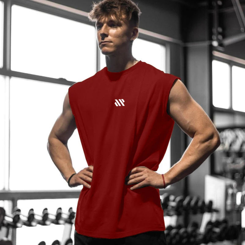Men's Sleeveless Sports Shirt, Gym Fitness, Running, Quick Drying Vest, Breathable, Loose, Training, Summer Men's Wear