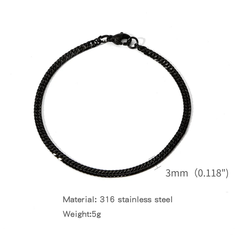 Gold Color Stainless Steel Cuban Chain Men's Bracelet Simple Retro Bracelet For Women Hip Hop Jewelry Trend Accessories Gift