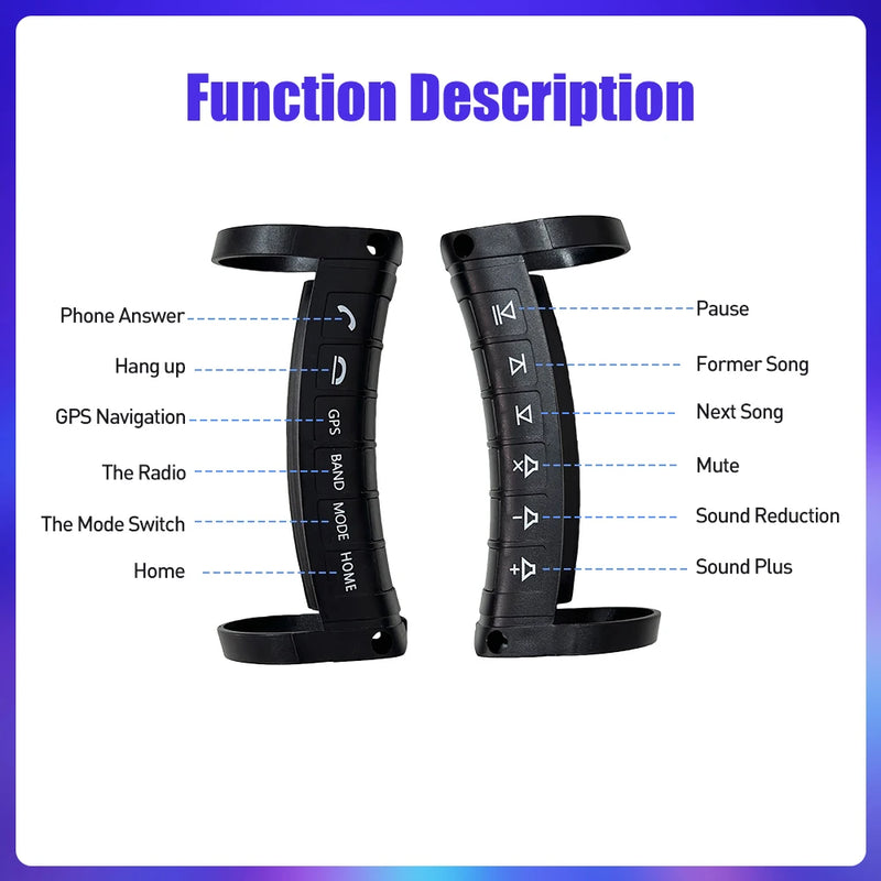 Universal Wireless Steering Wheel Remote Control Multi-function Button Remote Bluetooth for Car Radio DVD GPS