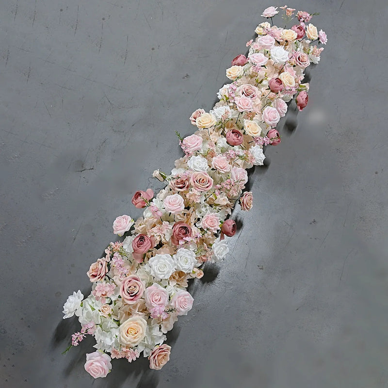 Uflower White Rose Cherry Blossom Wedding Arch Floral Row - View 10 | SAMAG