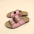 Women's Flat Outdoor Beach Casual Slippers Man Sliders Thick Sole Leather Cork Sole Sandals and Slippers