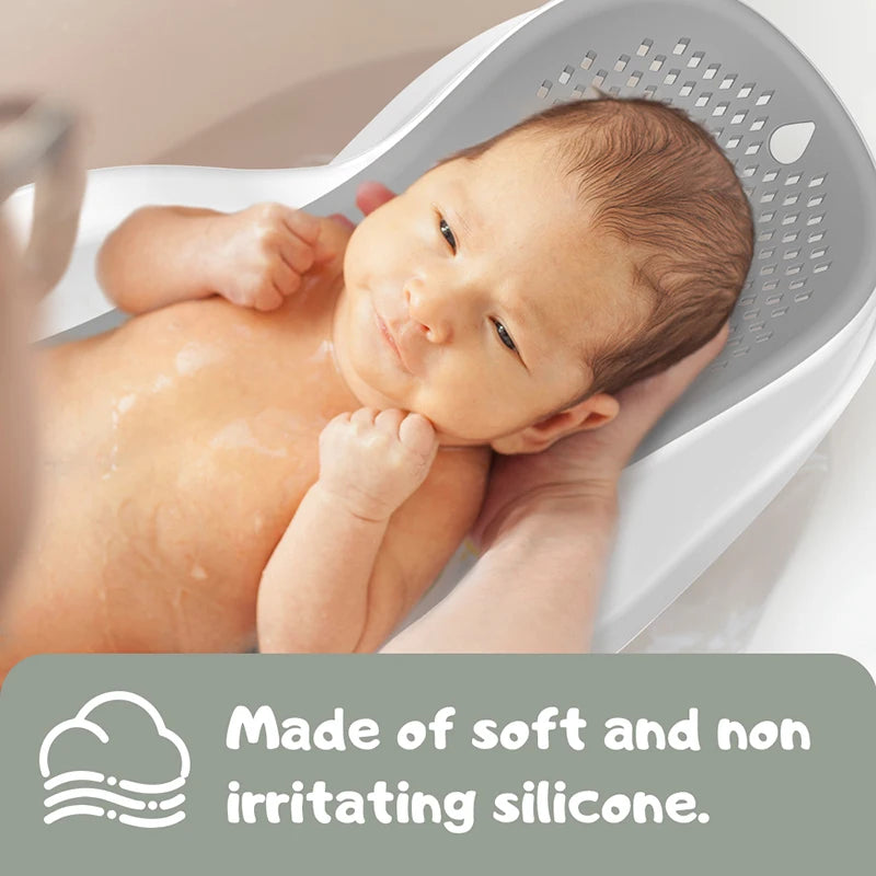 Soft Baby Bath Support for Newborns - Ergonomic, Easy to Clean & Comfortable Anti-Slip Infant Bath Seat with Quick Drying Design