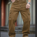 Men's Deep Blue Washed Denim Workwear Jeans Casual | SAMAG