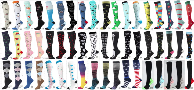 20 Pairs/lot Men Women Compression Socks Multi Pattern | SAMAG