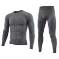 Men's Tactical Thermal Underwear Set for Outdoor Sports, Cycling Training, Fitness, Adjustable Seamless Thermal Clothing