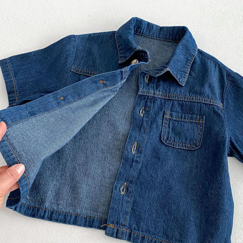 MILANCEL Kids Clothing Set Denim Girls Clothes Suit Shirt - View 4 | SAMAG