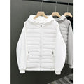 Trendy Hooded Solid Color Cotton Coat Jacket Grey Black White Loose Fit Versatile Casual Unique Couple Style Jacket For Men