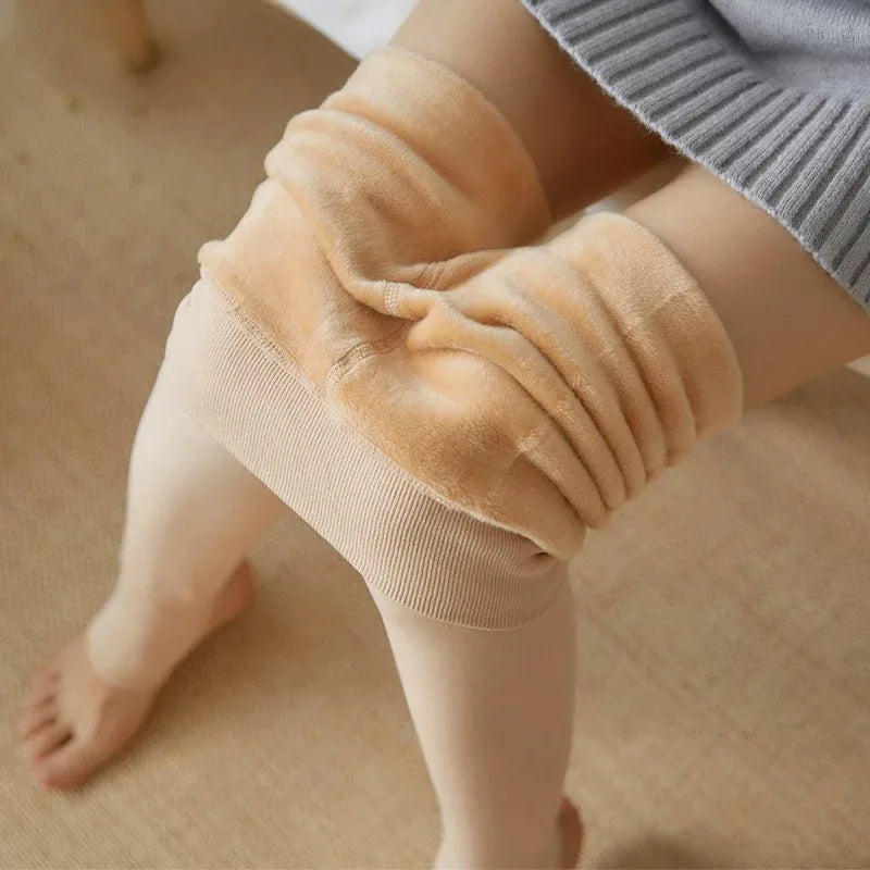 Women's Fleece Tights Warm Insulated Pantyhose Skin Effect Translucent Stockings Sexy Women's Underwear High Elastic Leggings