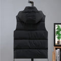4XL Plus Size Men Vests Winter Thicken Warm Hooded Waistcoat Casual Loose Black Padded Vest Big Size