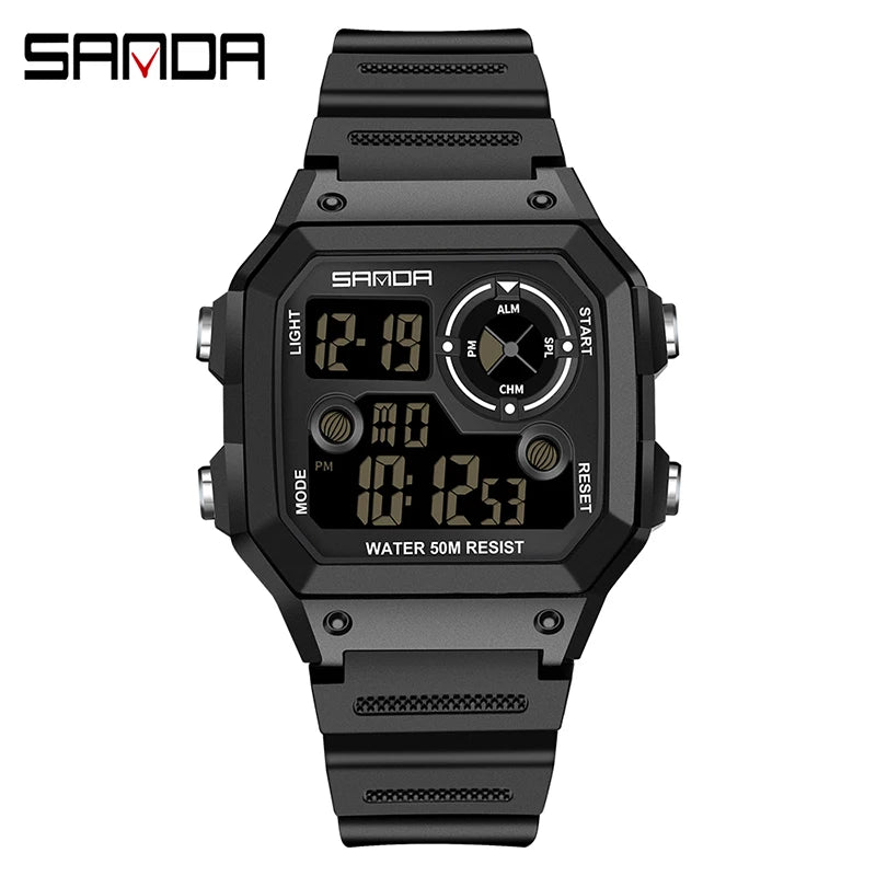 2026 SANDA 418 New Outdoor Sports Watch Men's Waterproof Countdown Digital Watch Military Men's Electronic Watch