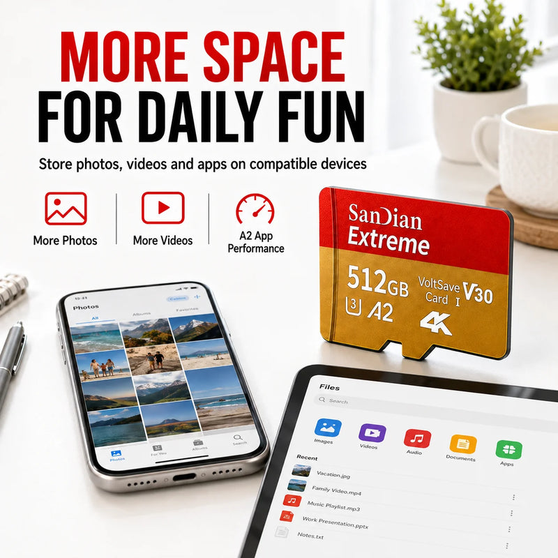 Micro TF/SD Card 256GB Large Capacity Storage USB3.1 High - speed SD Suitable for Mobile Phone/monitoring - Visuel 6 | SAMAG